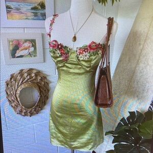 Princess Polly Green Bodycon Mini Dress Sweetheart Neckline